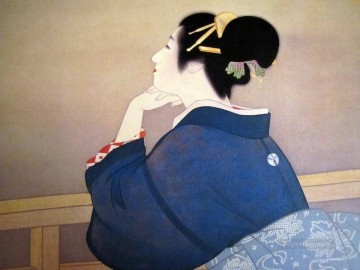 日本 Painting - 月の出を待つ女たち 上村松園